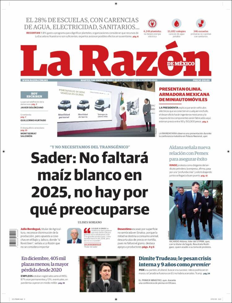 Portada de La Razón (México)