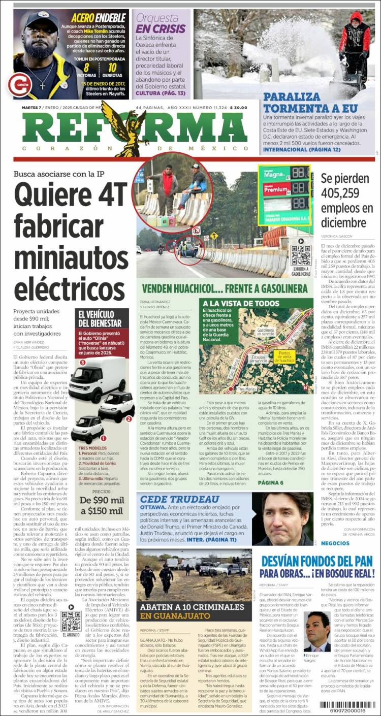 Portada de Reforma (México)