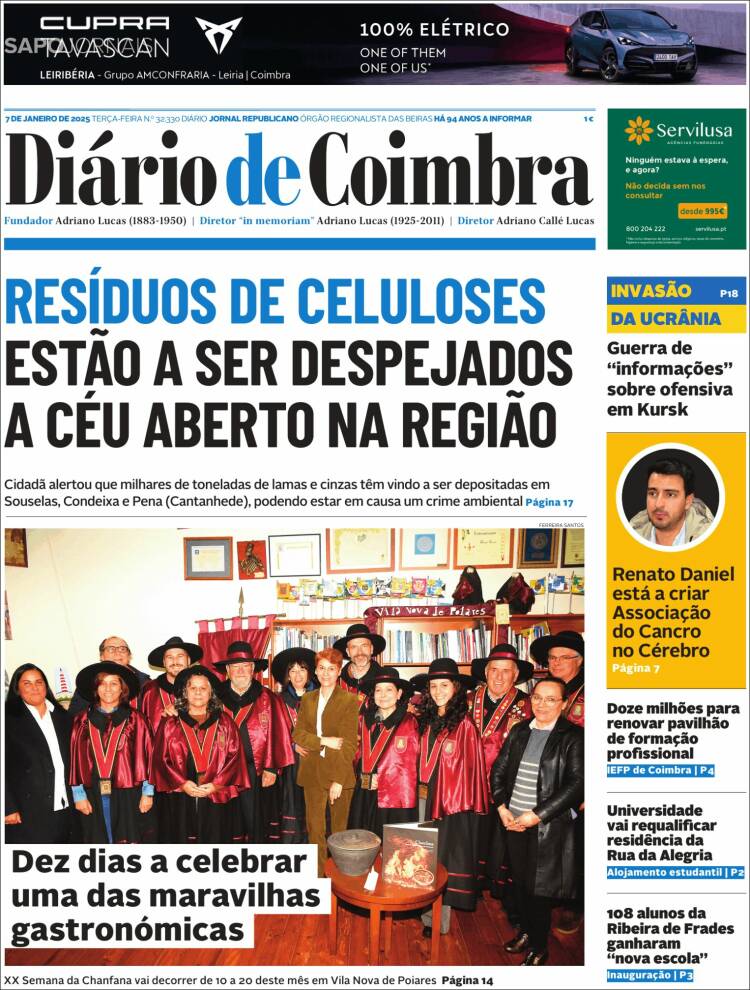 Portada de Diário de Coimbra (Portugal)