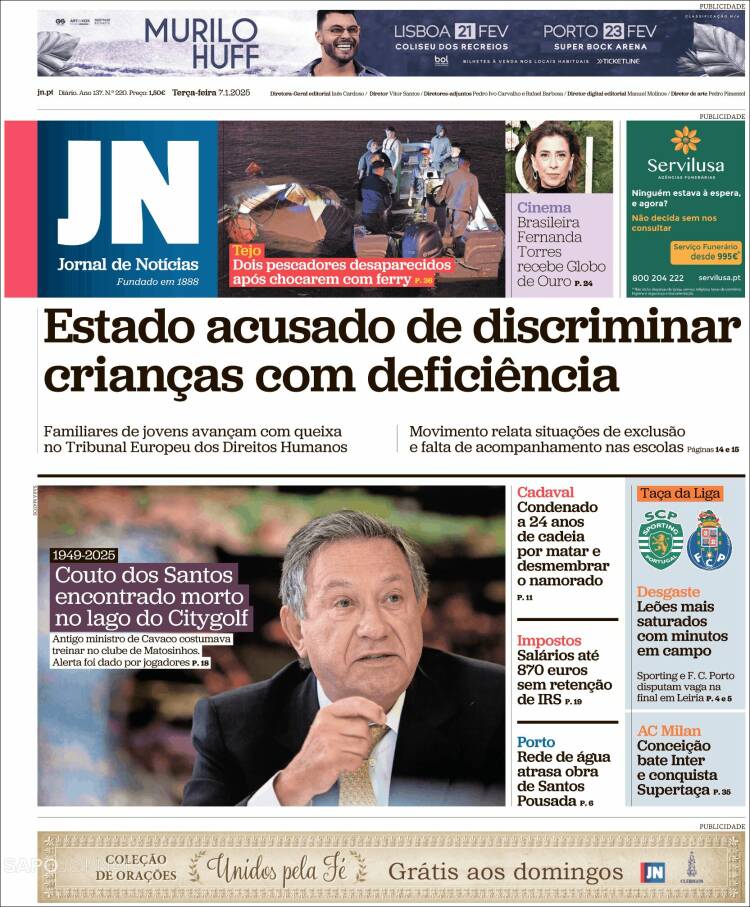 Portada de Jornal de Notícias (Portugal)
