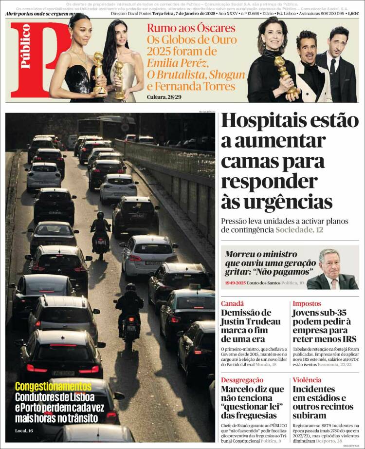 Portada de Público (Portugal)