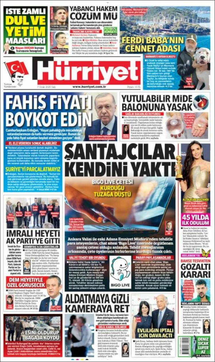 Portada de Hürriyet (Turkey)