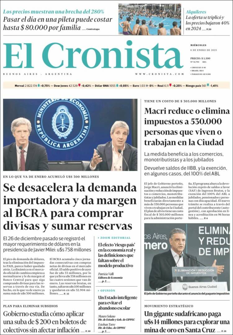 Portada de El Cronista Comercial (Argentina)