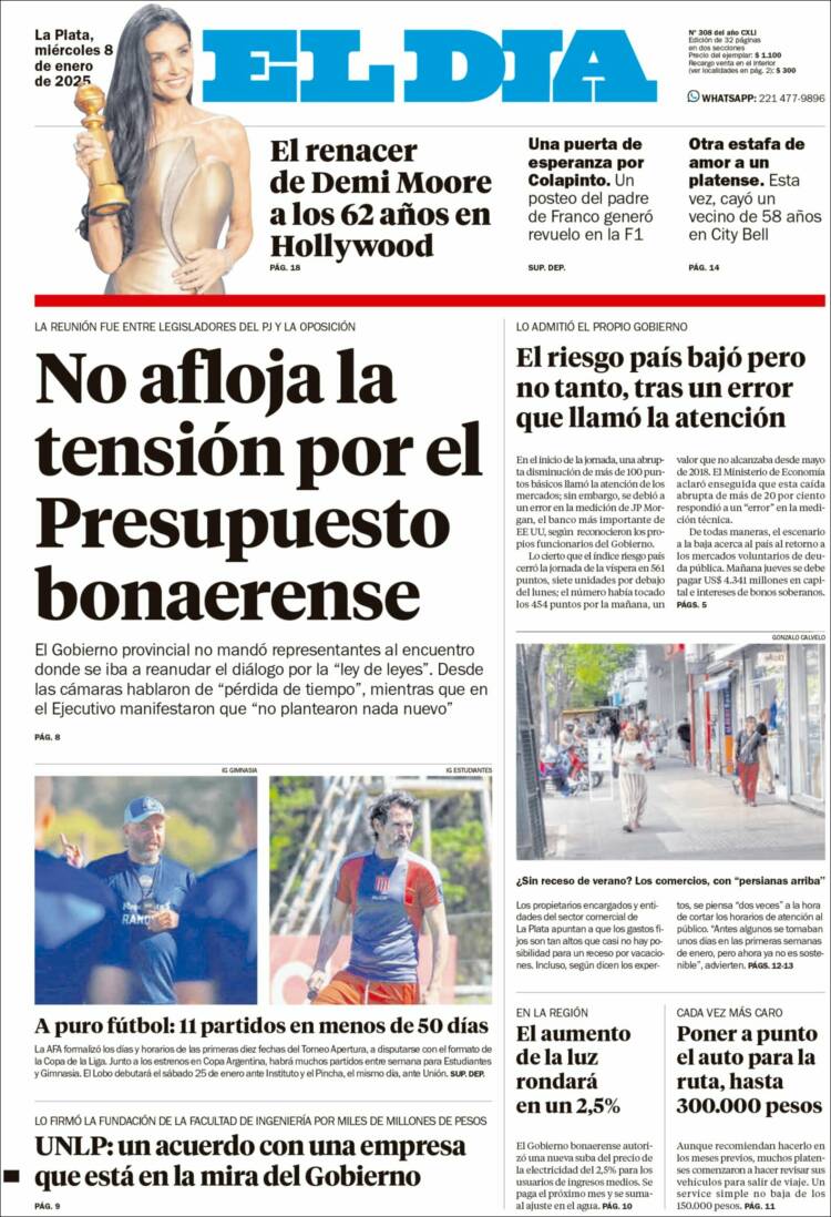 Portada de El Día de la Plata (Argentina)