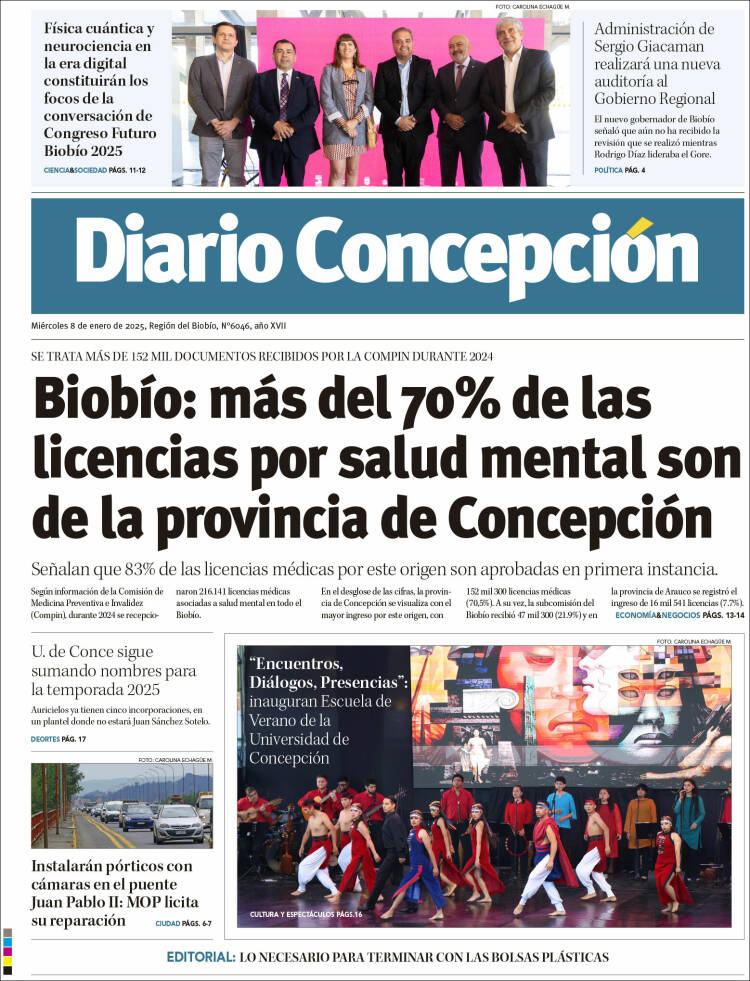 Portada de Diario de Concepción (Chile)
