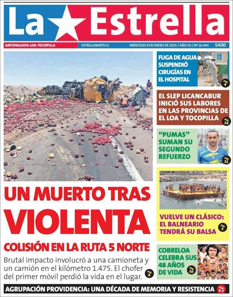 Portada de La Estrella del Norte (Chile)