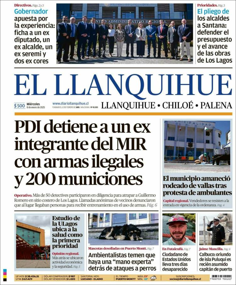 Portada de El Llanquihue (Chile)