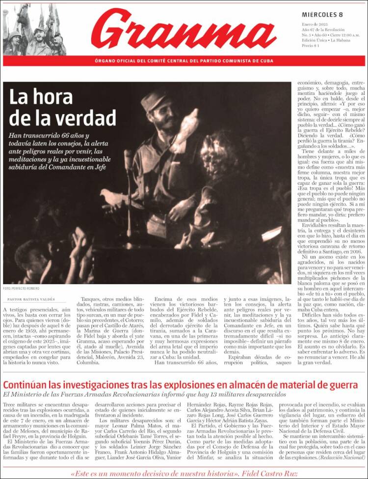 Portada de Granma (Cuba)