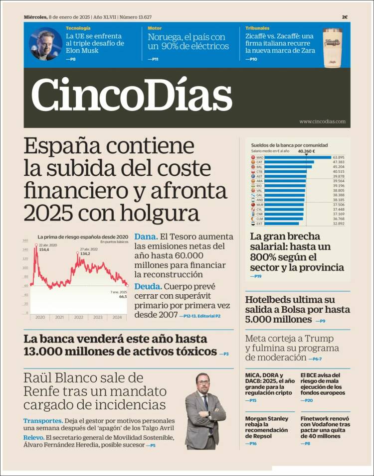 Portada de Cinco Días (España)