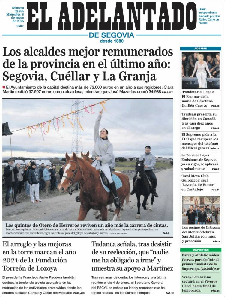 Portada de El Adelantado de Segovia (España)