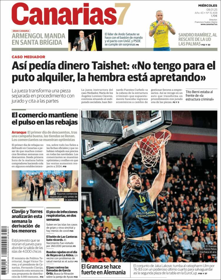 Portada de Canarias 7 (España)