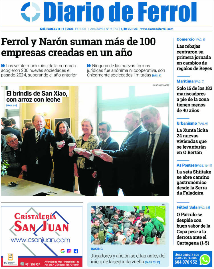 Portada de Diario de Ferrol (España)
