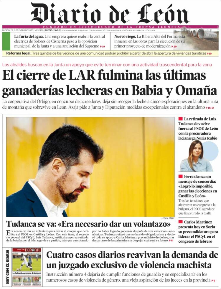 Portada de Diario de León (España)