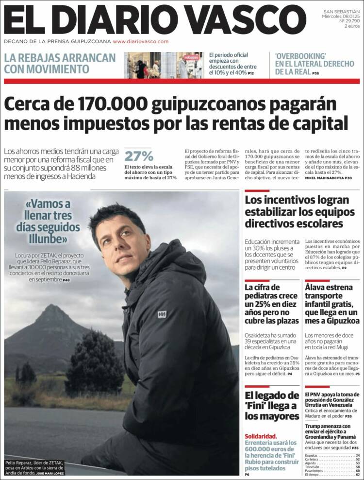 Portada de Diario Vasco (España)