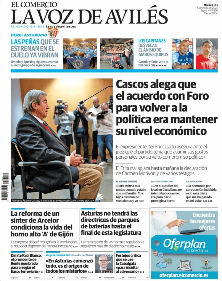 Portada de El Comercio - Avilés (España)