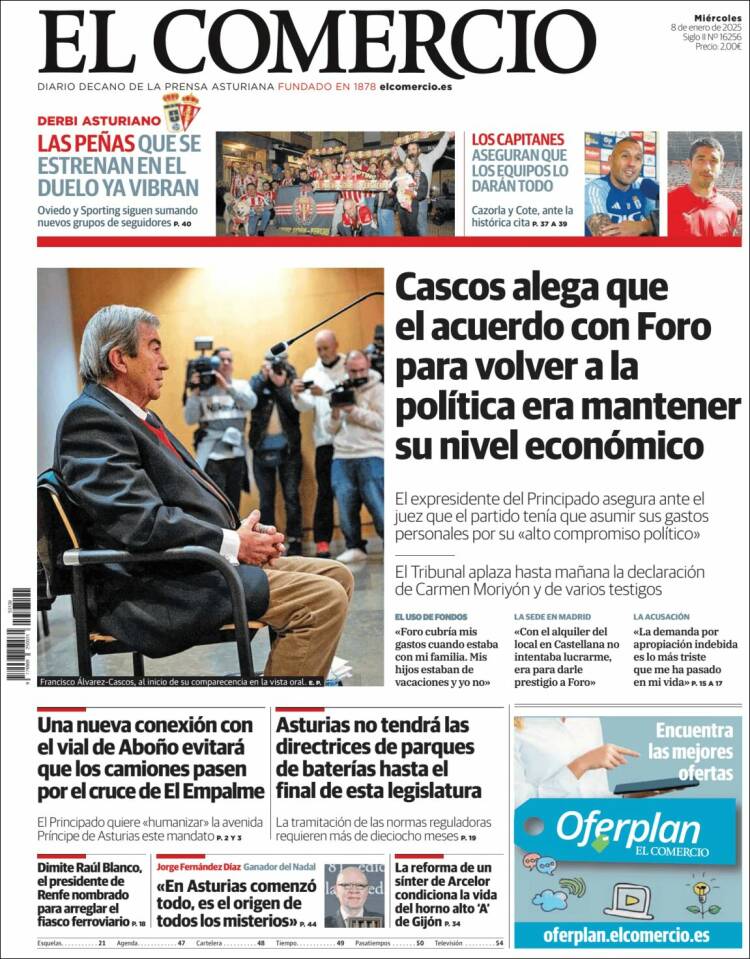 Portada de El Comercio - Gijón (España)