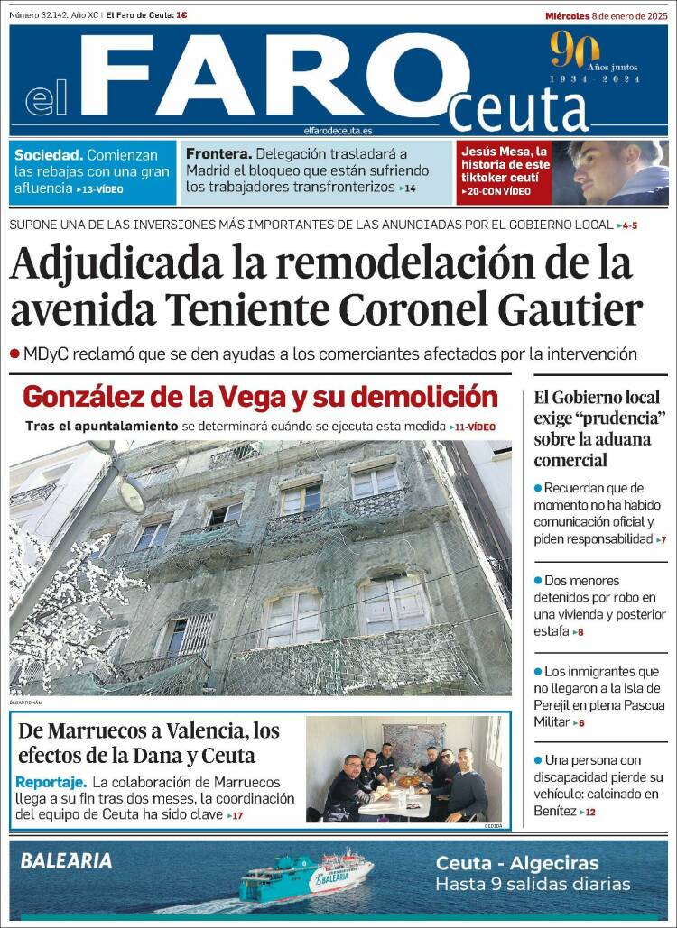 Portada de El Faro de Ceuta (España)