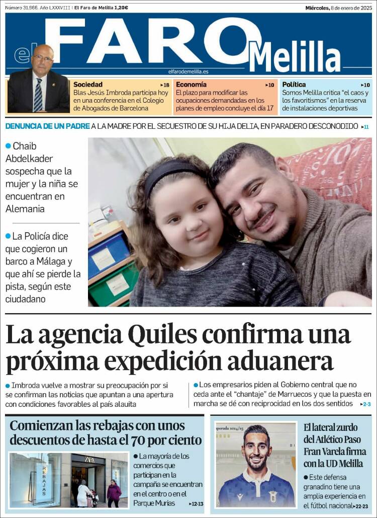 Portada de El Faro de Melilla (España)