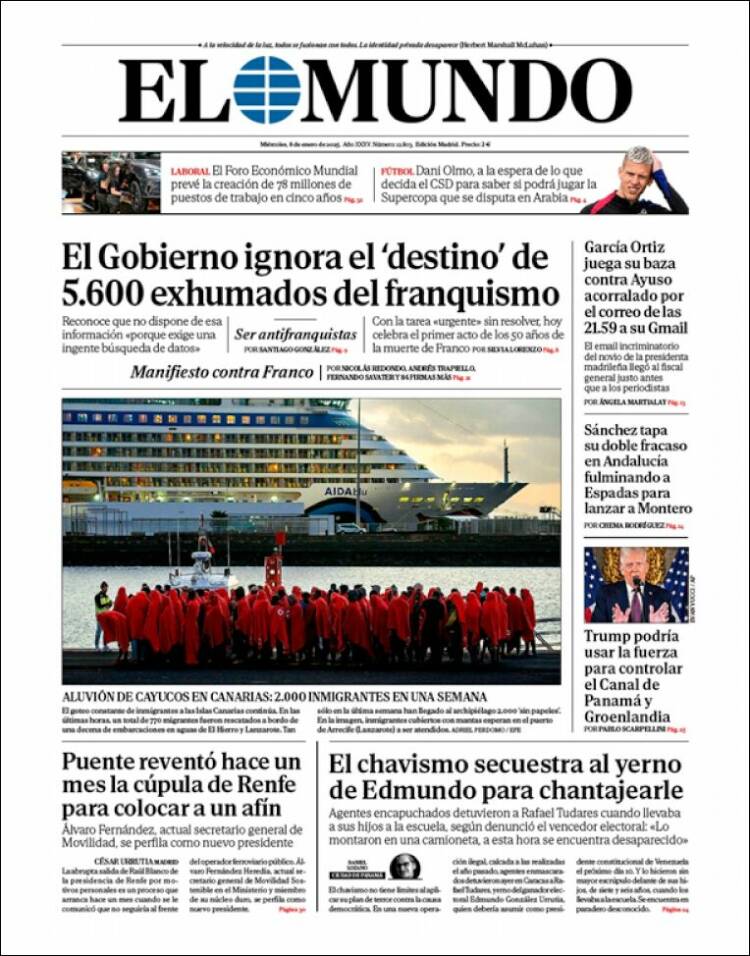 Portada de El Mundo (España)