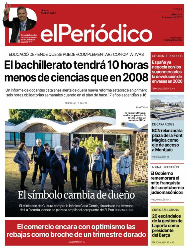Portada de El Periódico (España)