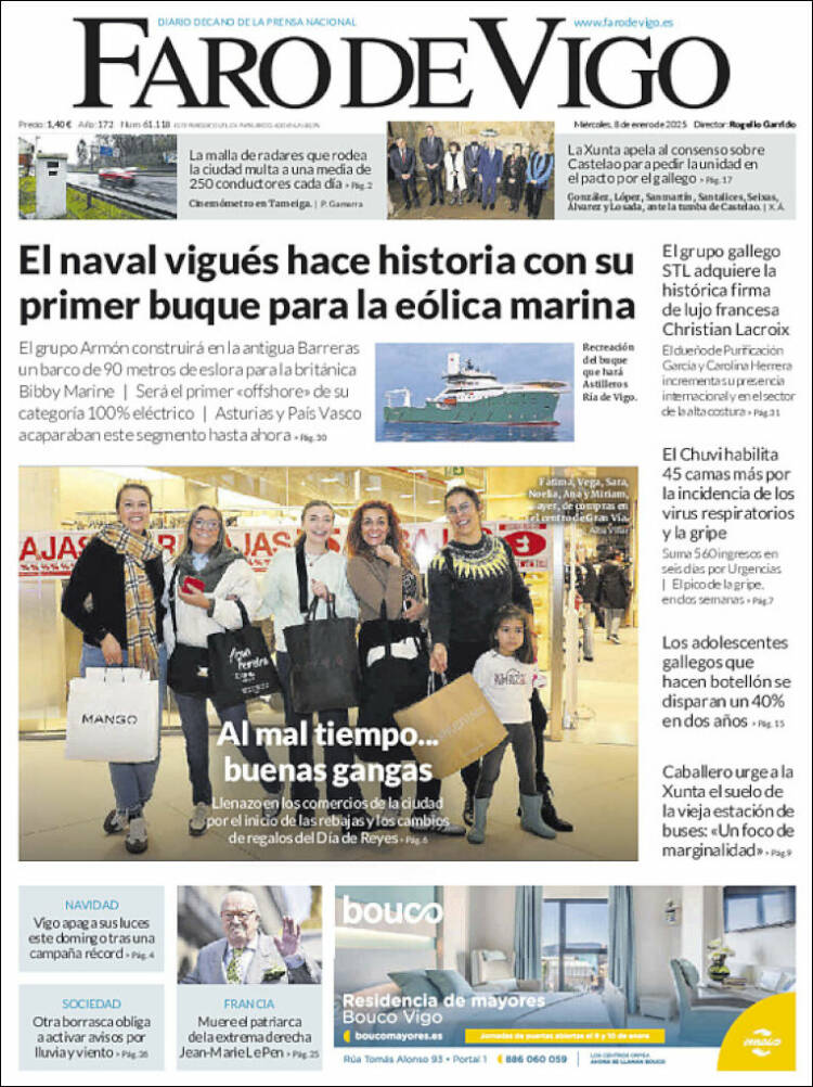 Portada de Faro de Vigo (España)