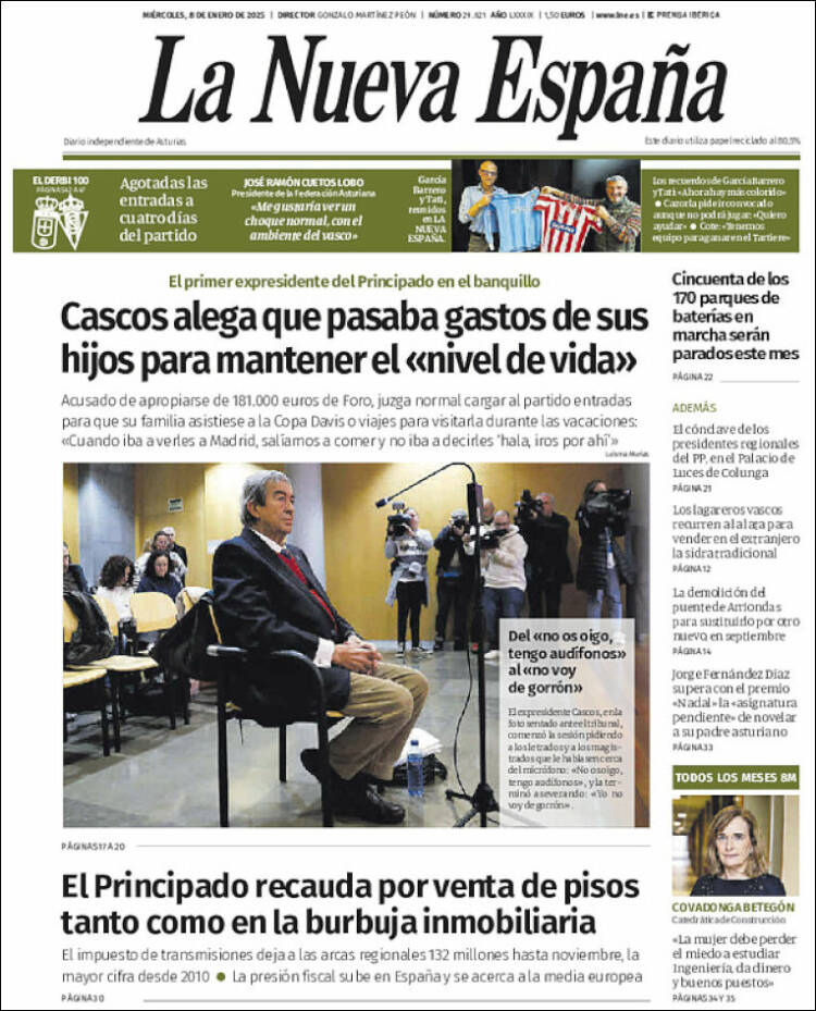 Portada de La Nueva España (España)