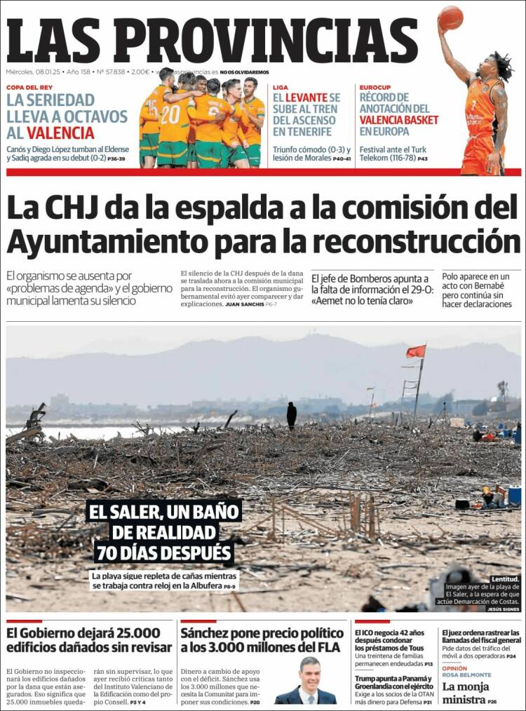 Portada de Las Provincias (España)