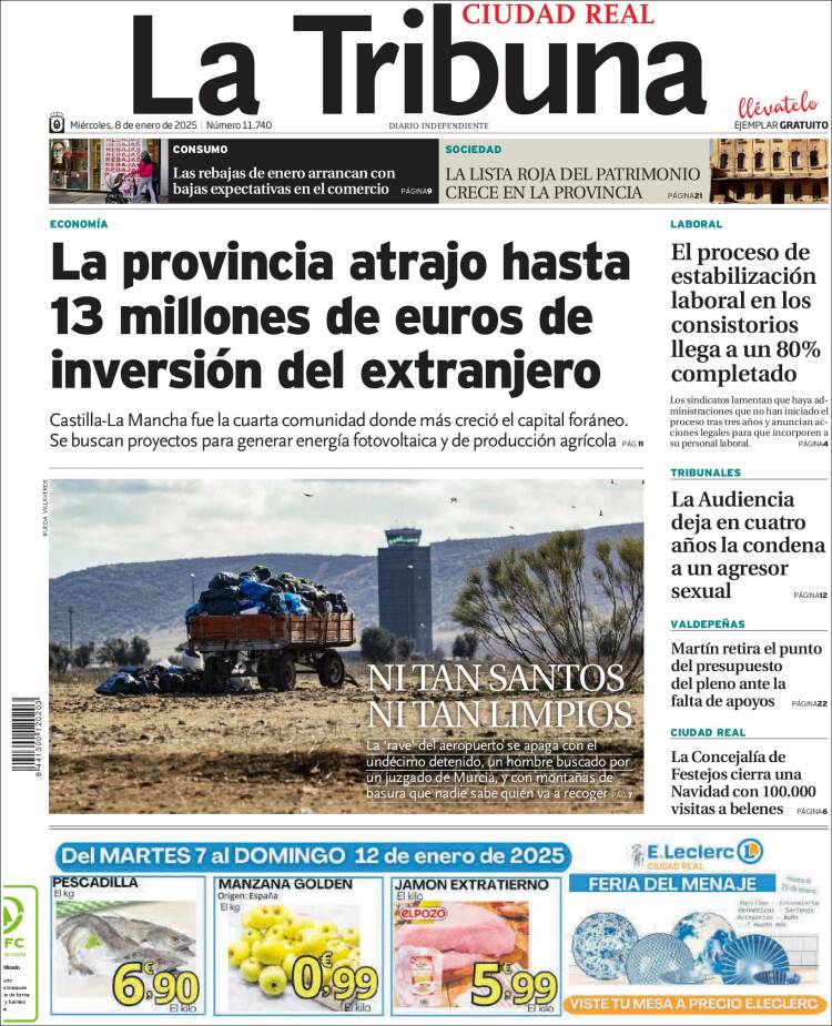 Portada de La Tribuna de Ciudad Real (España)
