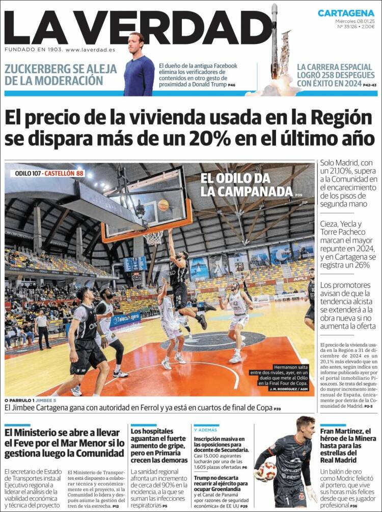 Portada de La Verdad de Cartagena (España)