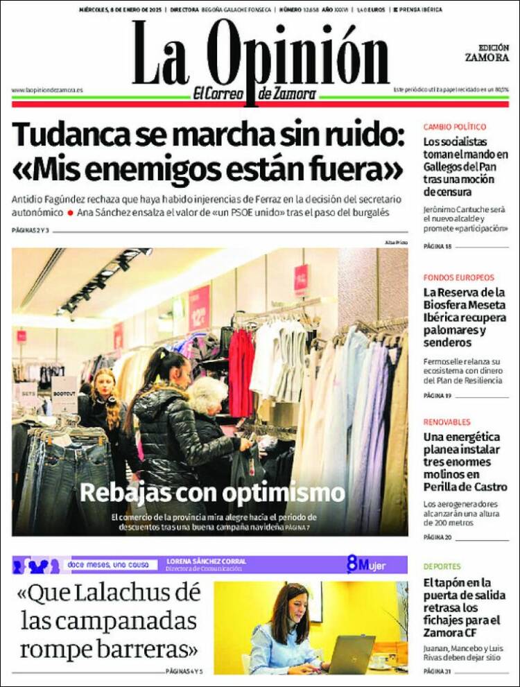 Portada de La Opinión - El Correo de Zamora (España)