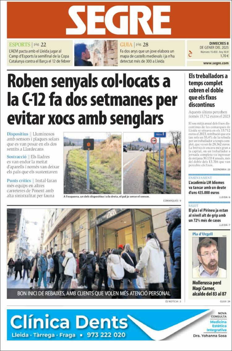Portada de Segre (España)