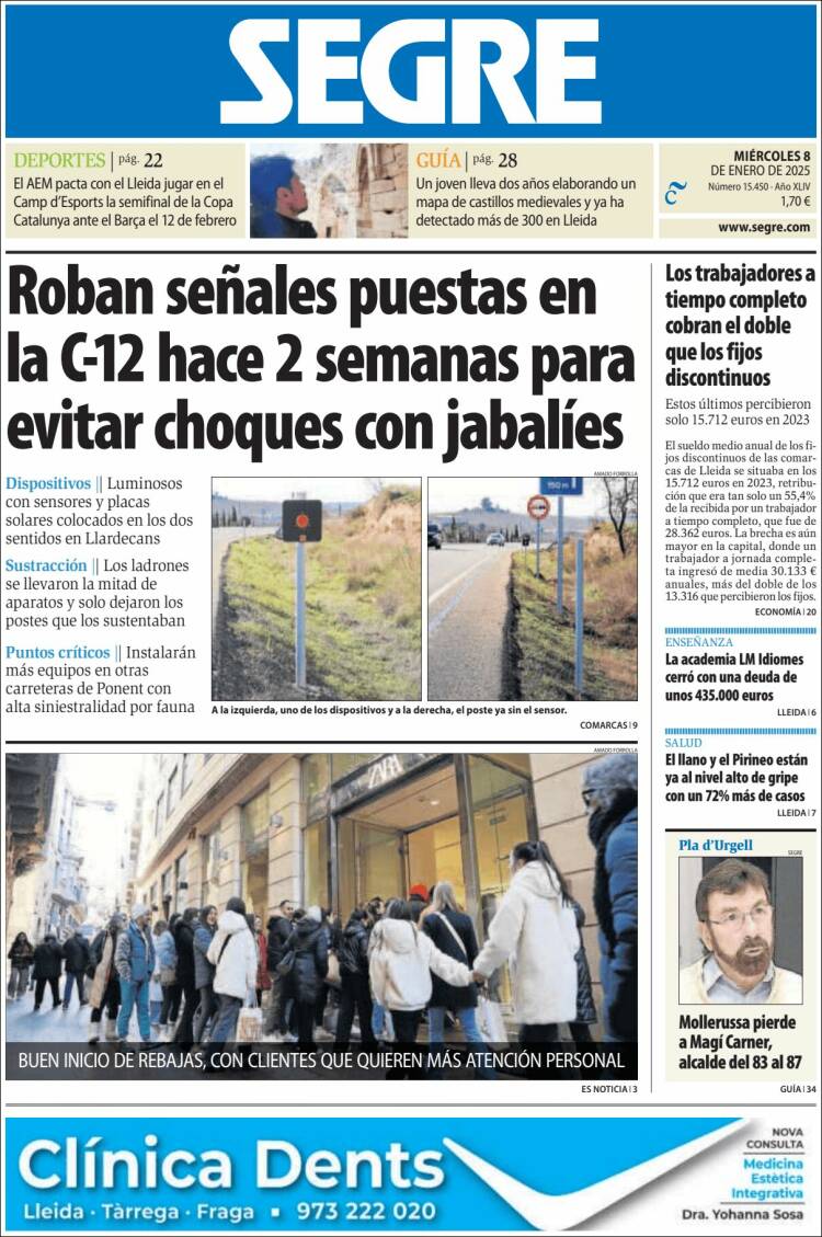 Portada de Segre  (España)