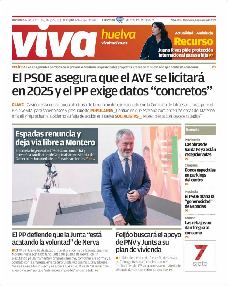 Portada de Viva Huelva (España)