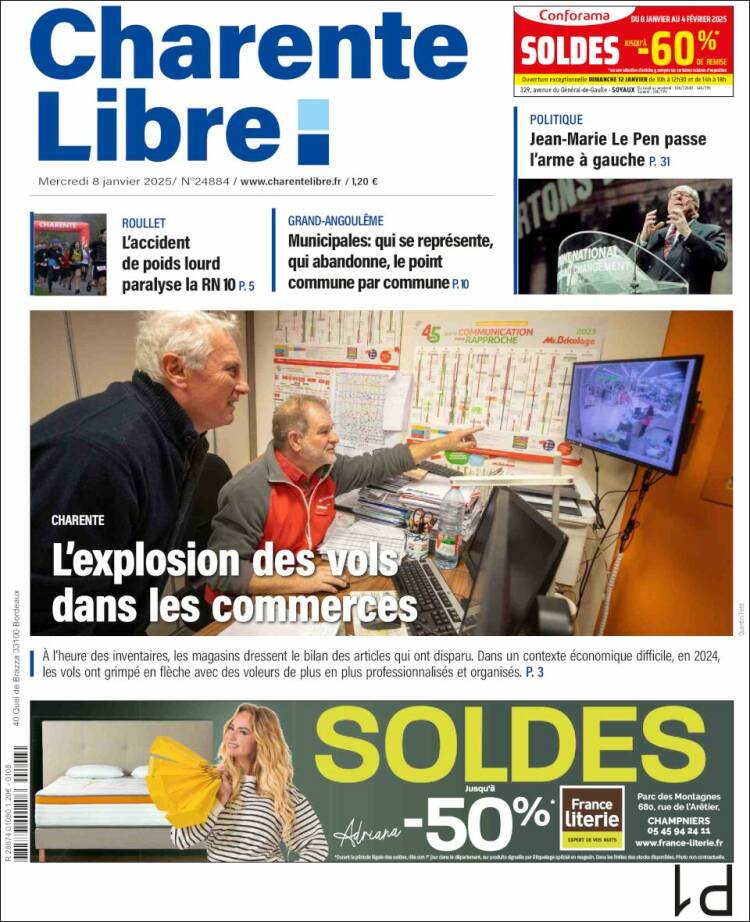 Portada de Charente Libre (Francia)