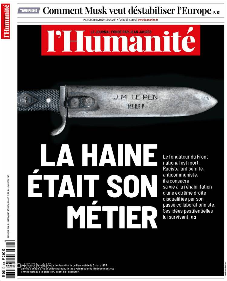 Portada de l'Humanite (Francia)