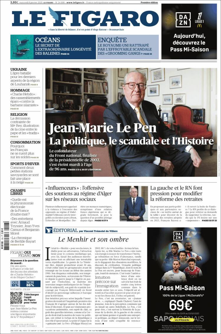 Portada de Le Figaro (Francia)