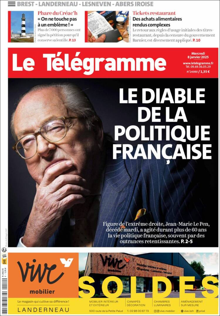 Portada de Télégramme (Francia)