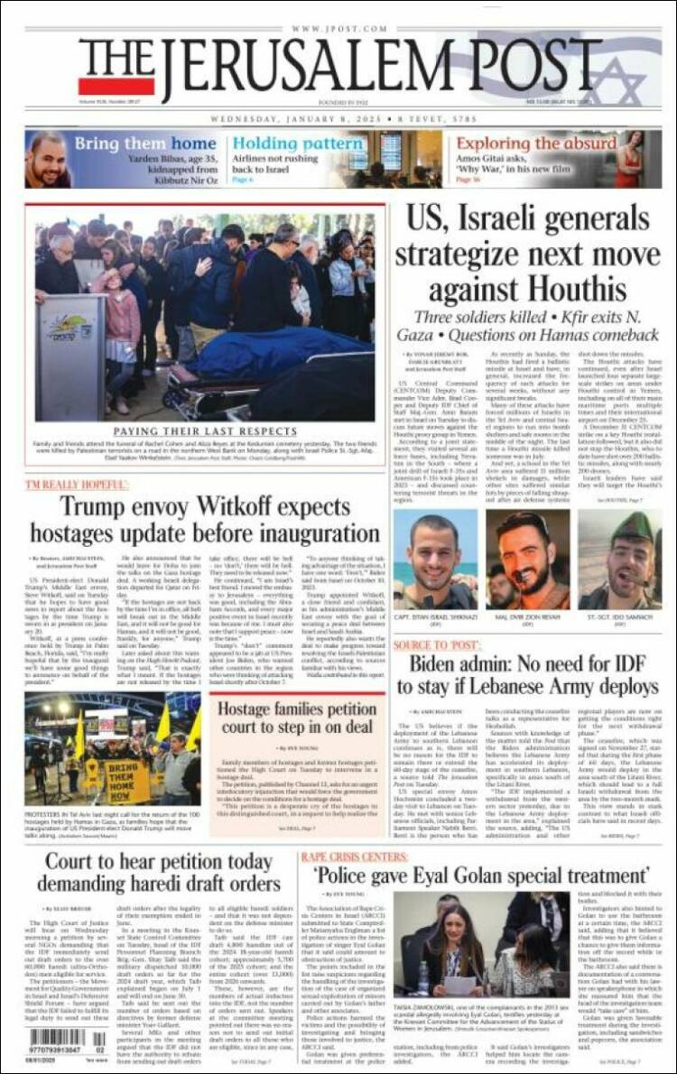 Portada de The Jerusalem Post (Israel)