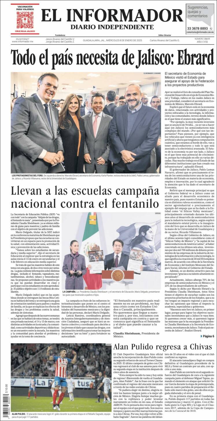 Portada de El Informador (Mexico)