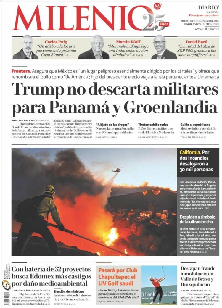 Portada de Milenio (México)