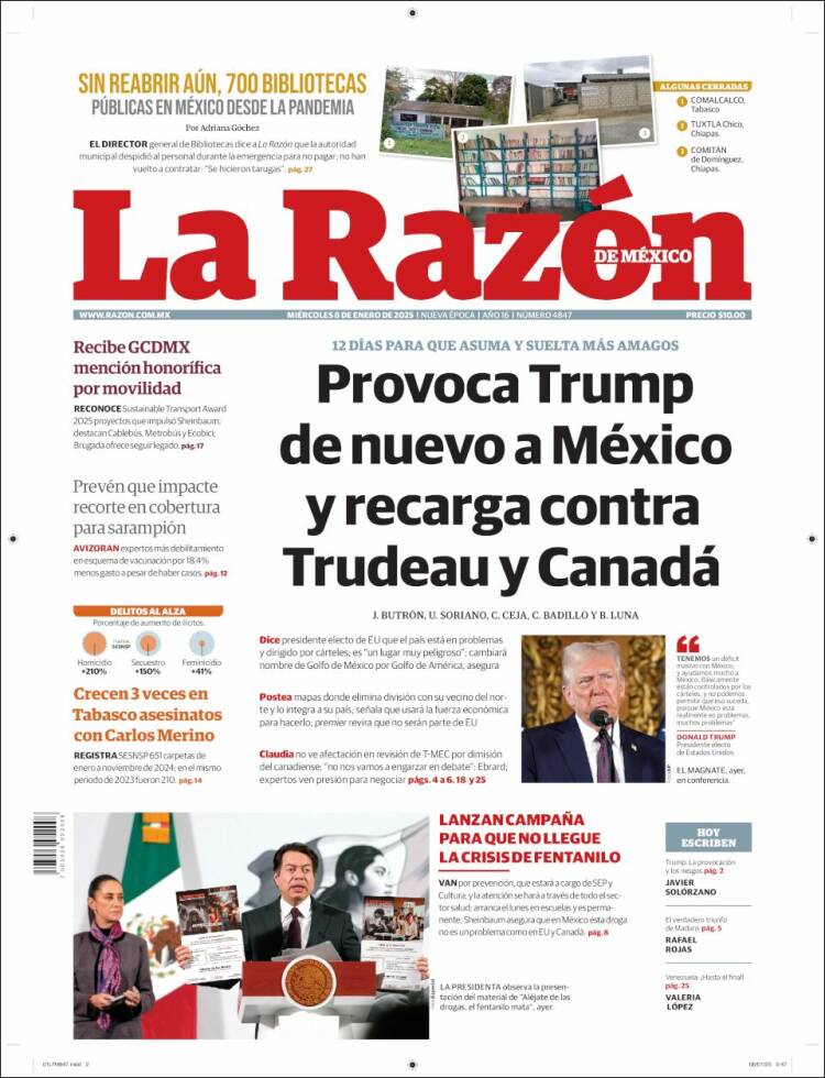 Portada de La Razón (México)