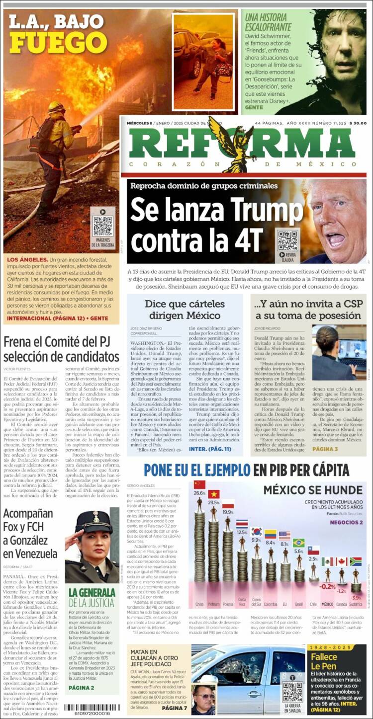 Portada de Reforma (México)