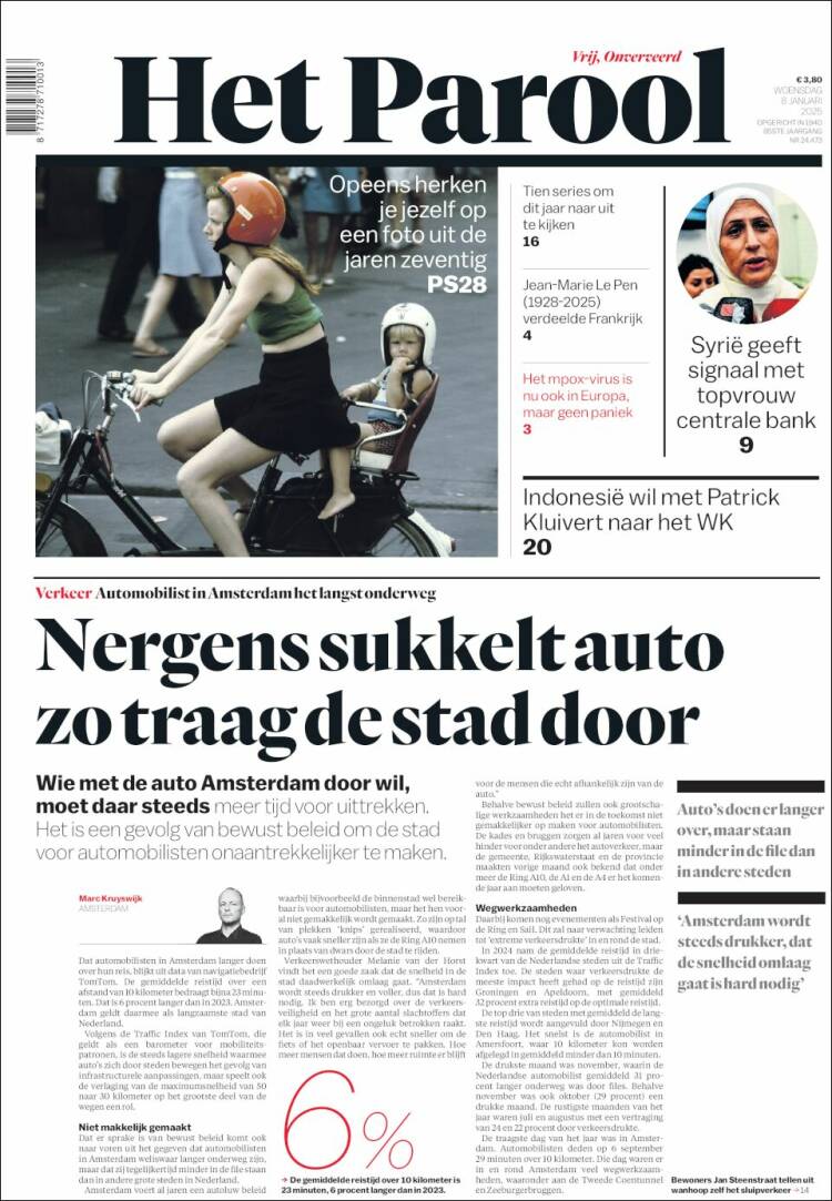 Portada de Het Parool (Pa&iacute;ses Bajos)
