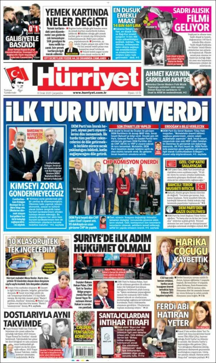 Portada de Hürriyet (Turquía)