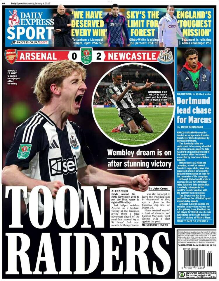 Portada de Express Sport (Reino Unido)