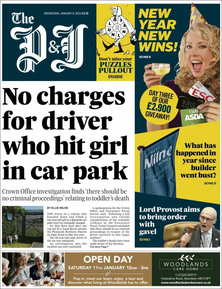 Portada de The Press and Journal (Reino Unido)