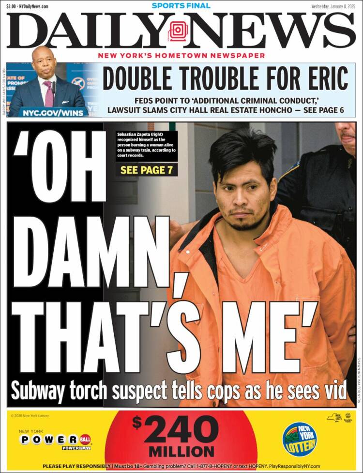 Portada de Daily News - New York (USA)