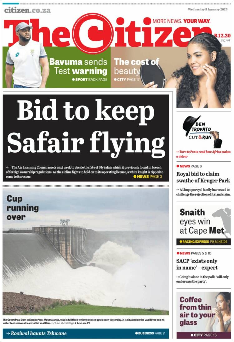 Portada de The Citizen (Sud&aacute;frica)