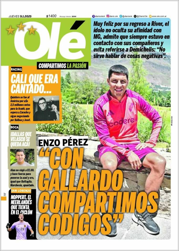 Portada de Olé (Argentina)