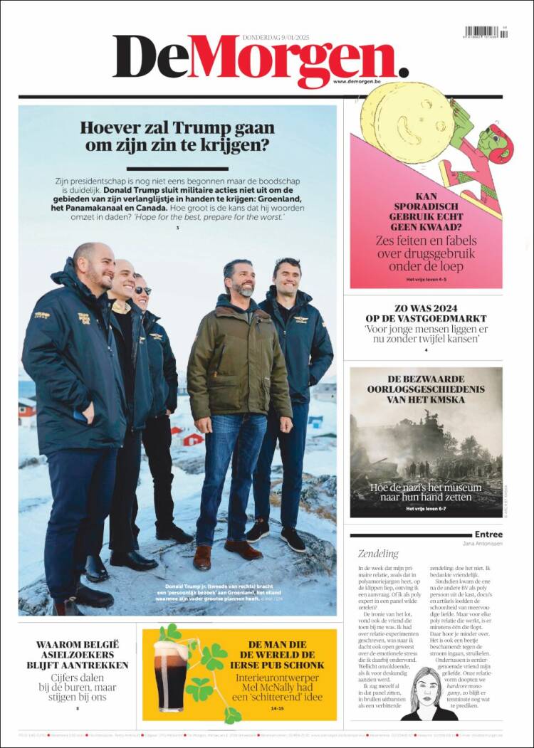 Portada de De Morgen (B&eacute;lgica)